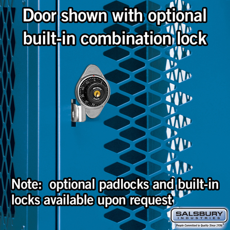 Salsbury Industries 5 Tier Box Vented Locker, 12"Wx66"Hx15"D, 5 Door, Blue, Unassembled 75155BL-U